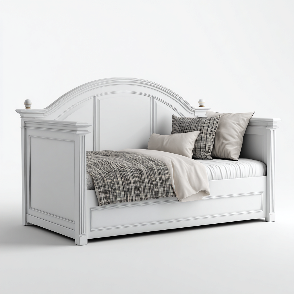 Sofás cama madera maciza 200x100x125 cm - blanco - diseño clásico para dormitorio-Javoraiahouse