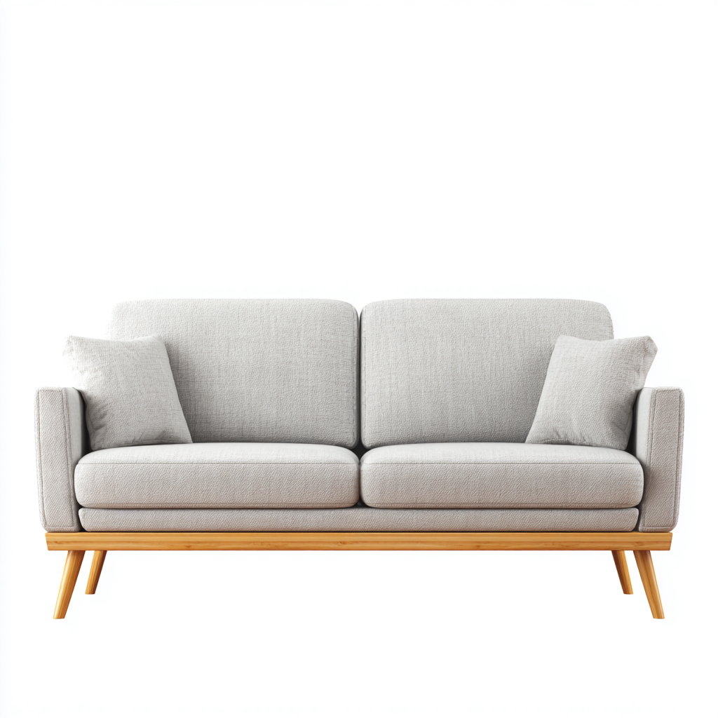 Sofá de 2 plazas tela 160x85x80 cm - gris claro - diseño moderno-Javoraiahouse