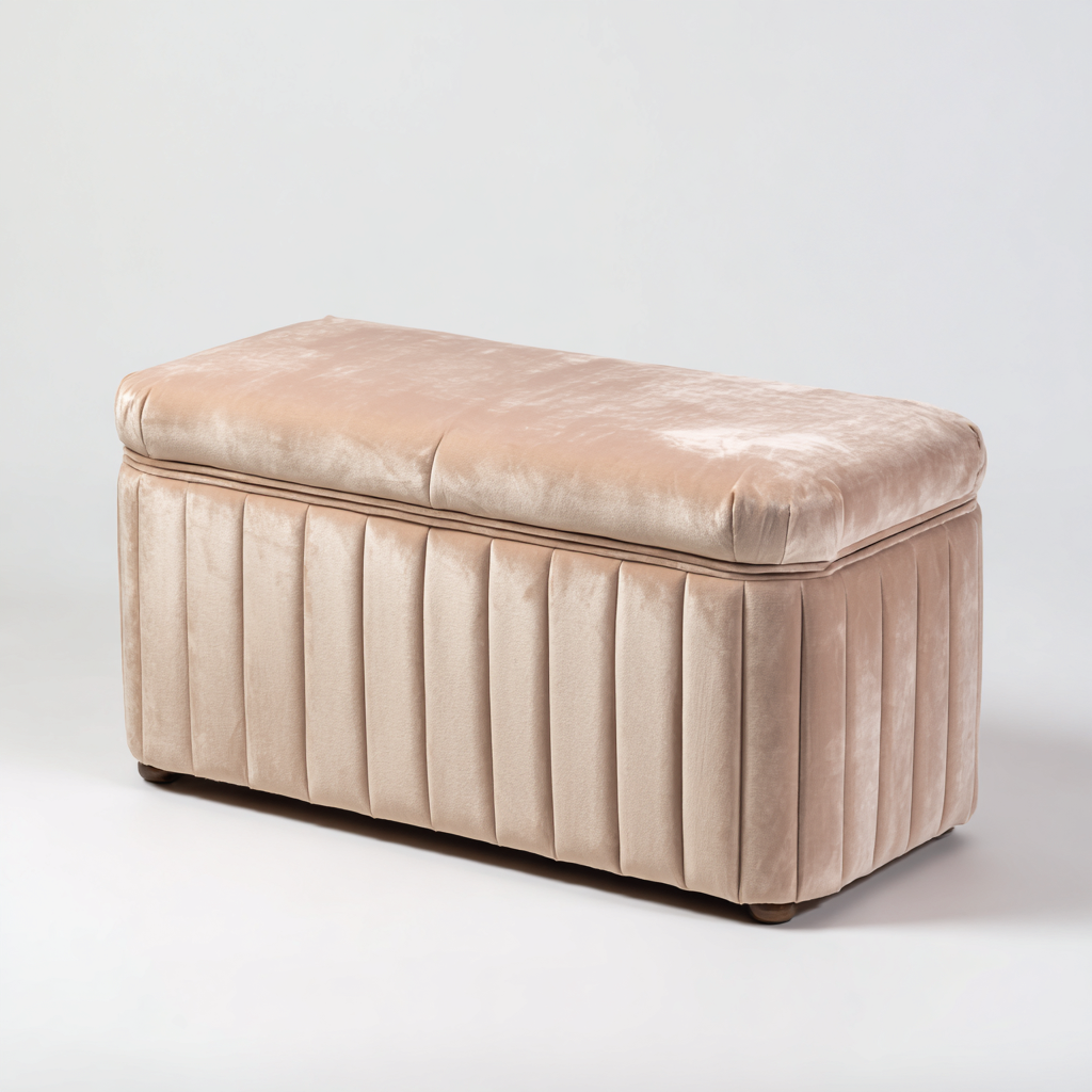 Bancos de dormitorio tapizados con almacenaje 100x42x48 cm - beige - diseño funcional con asiento acolchado-Javoraiahouse