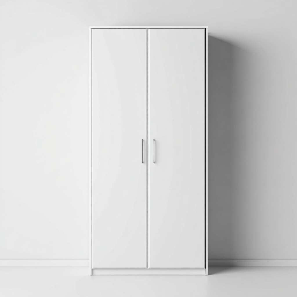 Armarios de almacenamiento 80x52x180 cm blanco con 2 puertas - diseño moderno-Javoraiahouse