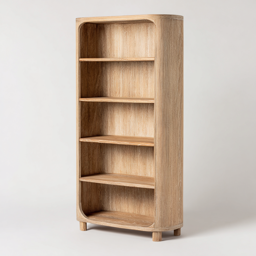 Estantería de madera 70x28x170 cm - color natural - diseño moderno-Javoraiahouse