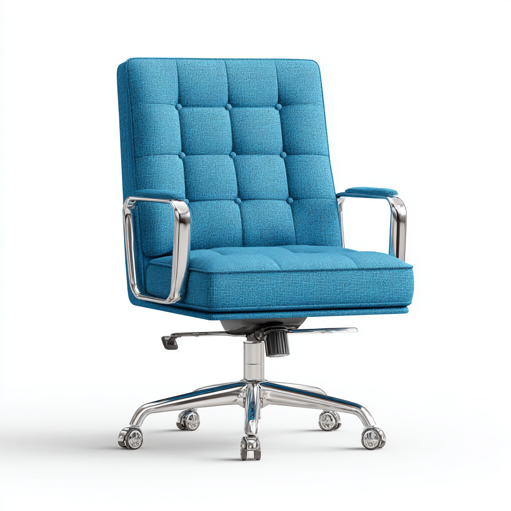 Silla de oficina tela 62x62x98 cm azul diseño clásico-Javoraiahouse