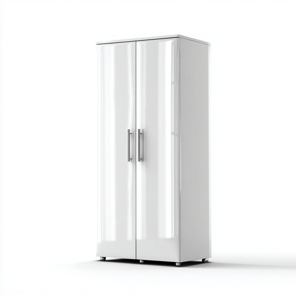 Armario madera 80x50x180 cm blanco - diseño moderno para dormitorio-Javoraiahouse
