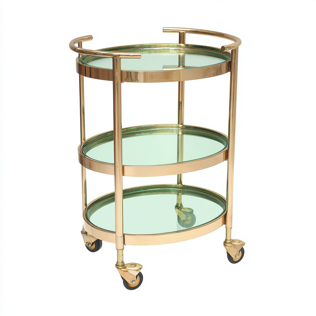 Carrito de cocina 60x40x85 cm - dorado-verde - diseño elegante con ruedas-Javoraiahouse