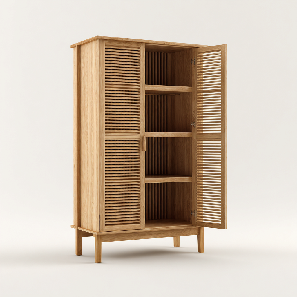 Armario de cocina madera 90x45x165 cm - madera - diseño natural-Javoraiahouse