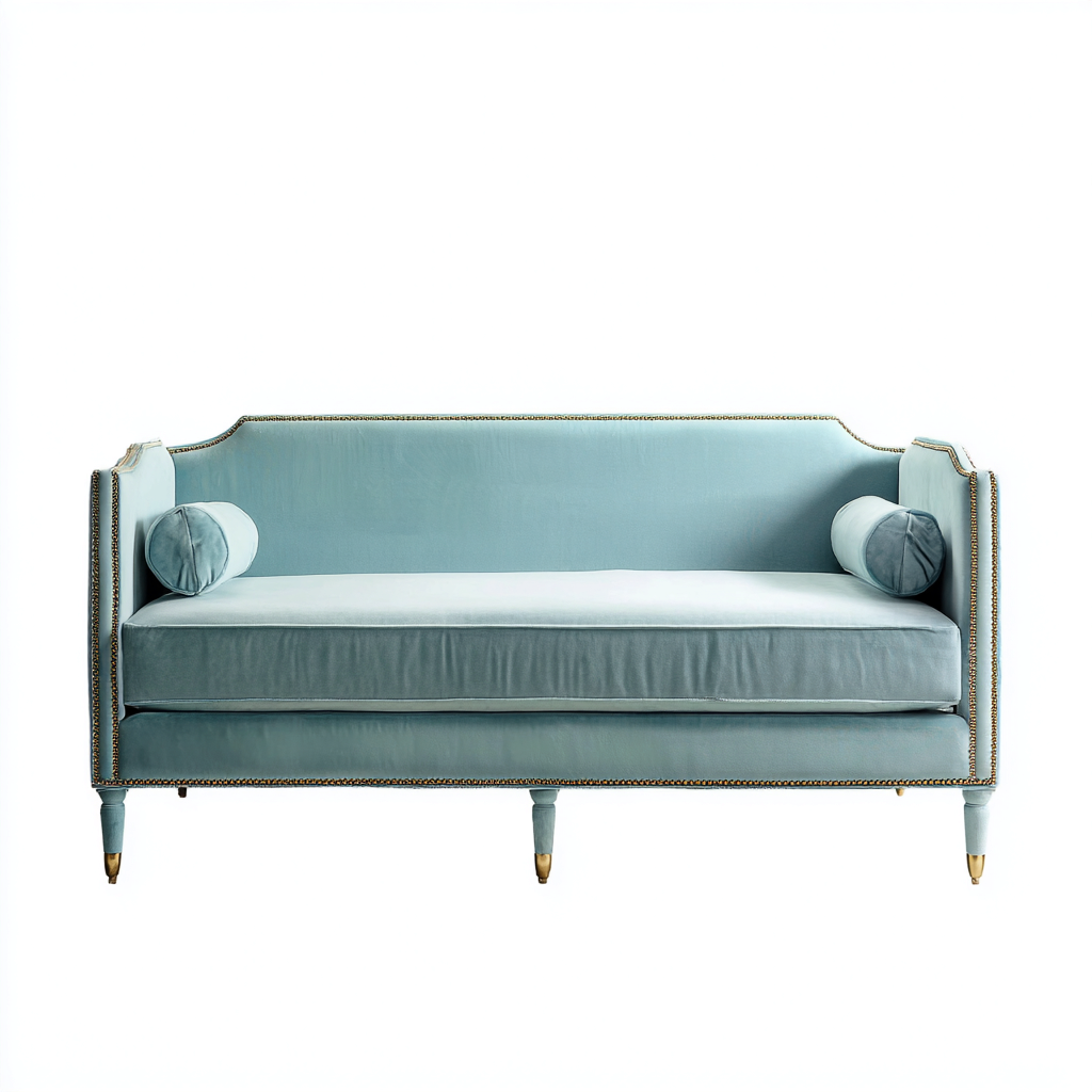 Sofás cama tapizada 200x90x95 cm - azul claro - diseño clásico-Javoraiahouse