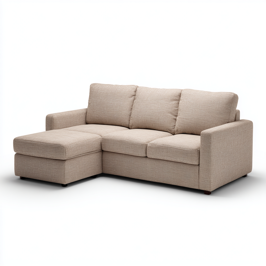 Sofá rinconero tela 245x160x88 cm - beige - diseño moderno-Javoraiahouse