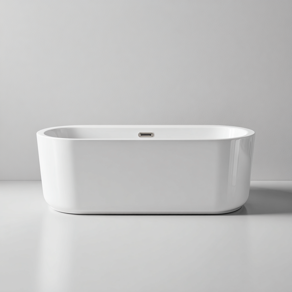 Bañera acrílica 167x74x60 cm - blanco - para baño diseño moderno-Javoraiahouse