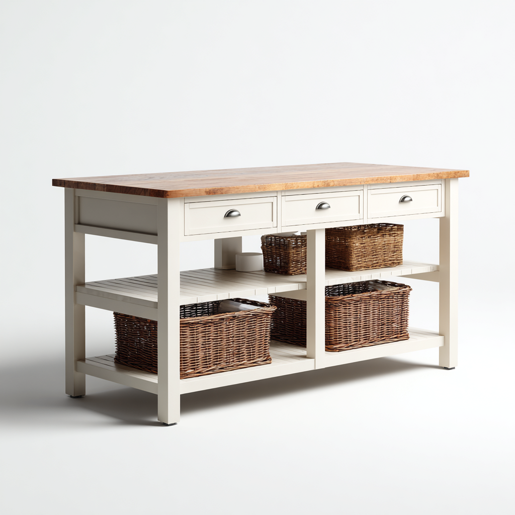 Isla de cocina madera 120x60x90 cm - estilo funcional-Javoraiahouse