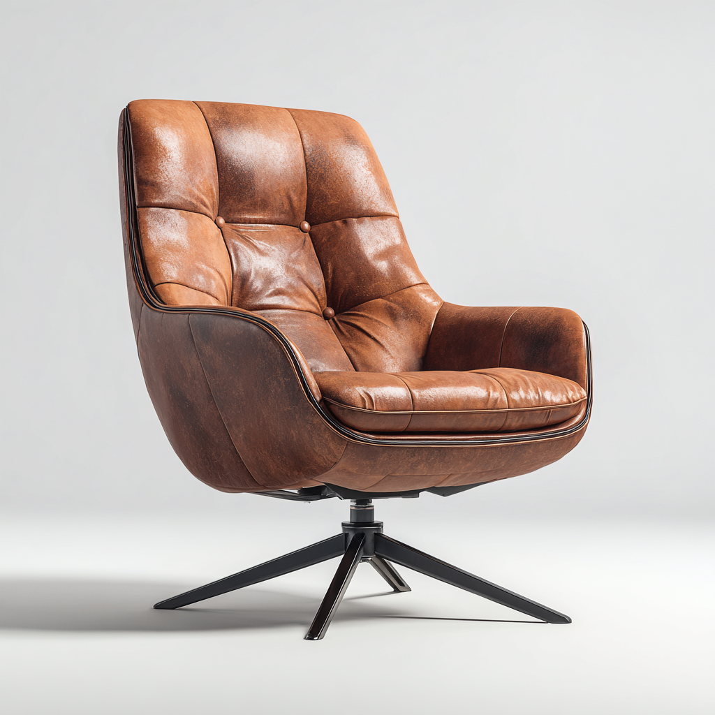 Sillas de oficina tapizada giratoria 80x75x105 cm marrón - diseño confortable-Javoraiahouse