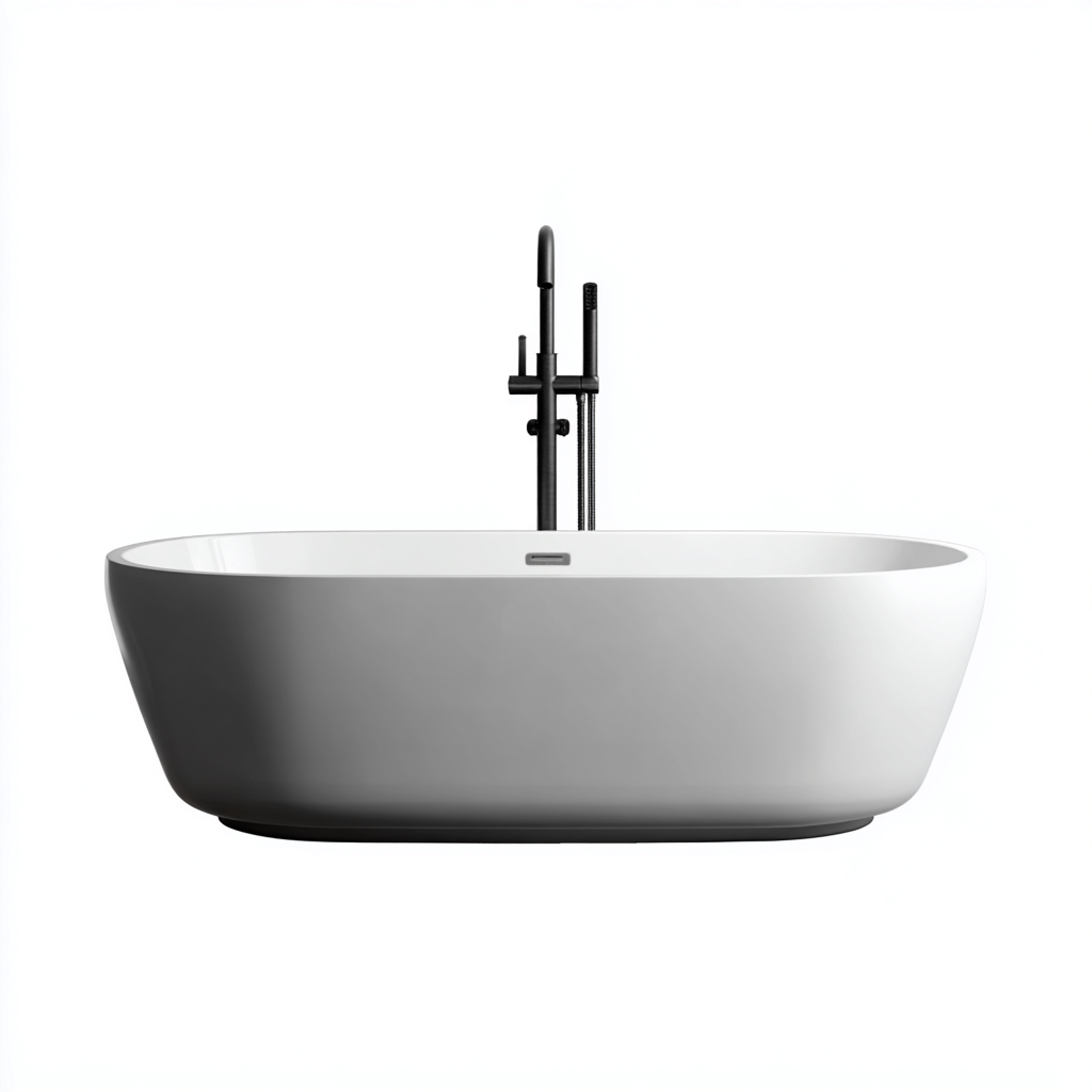 Bañera exenta acrílica 170x80x58 cm blanco para baño moderno - diseño minimalista-Javoraiahouse