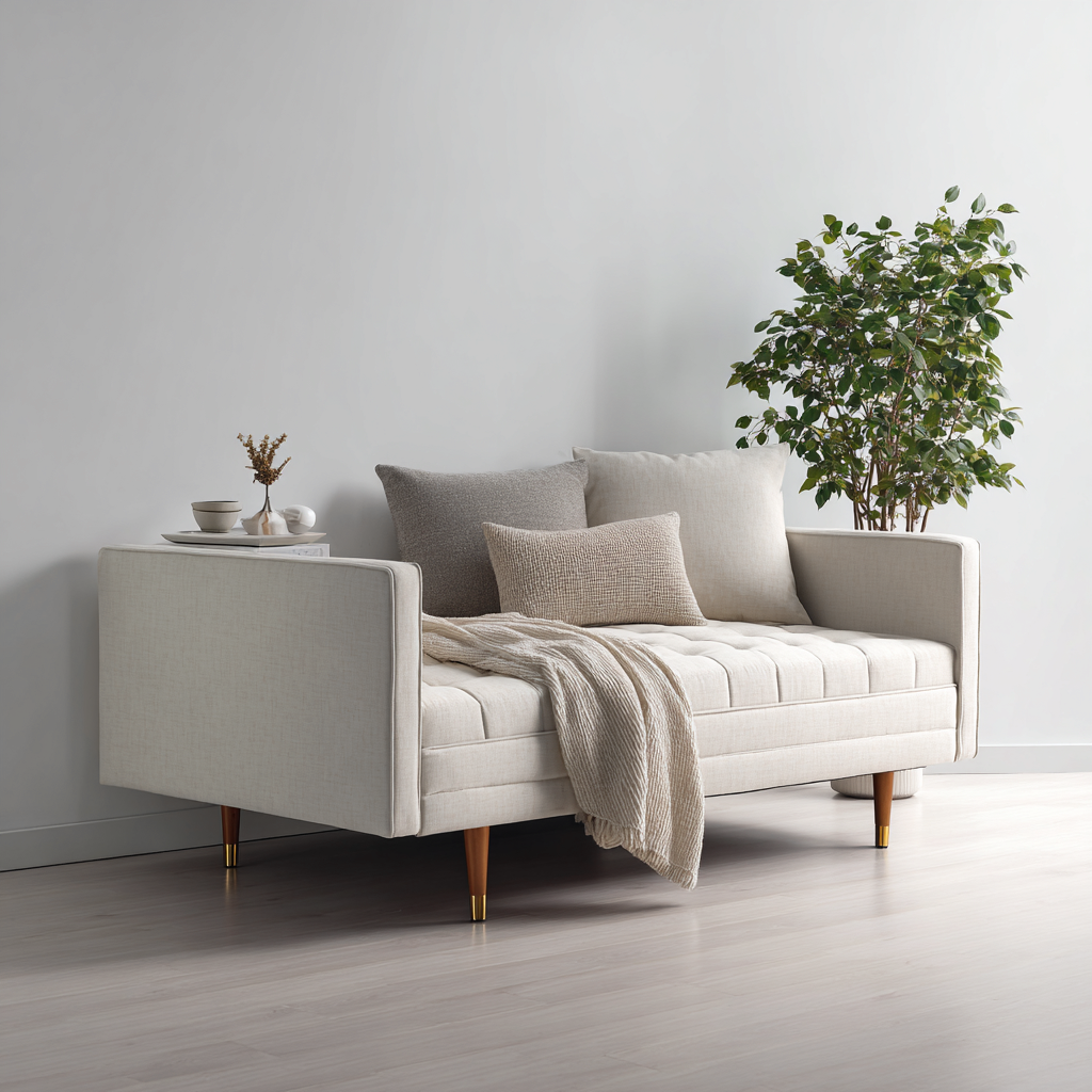 Sofás cama tapizado 205x90x85 cm - beige - diseño moderno-Javoraiahouse