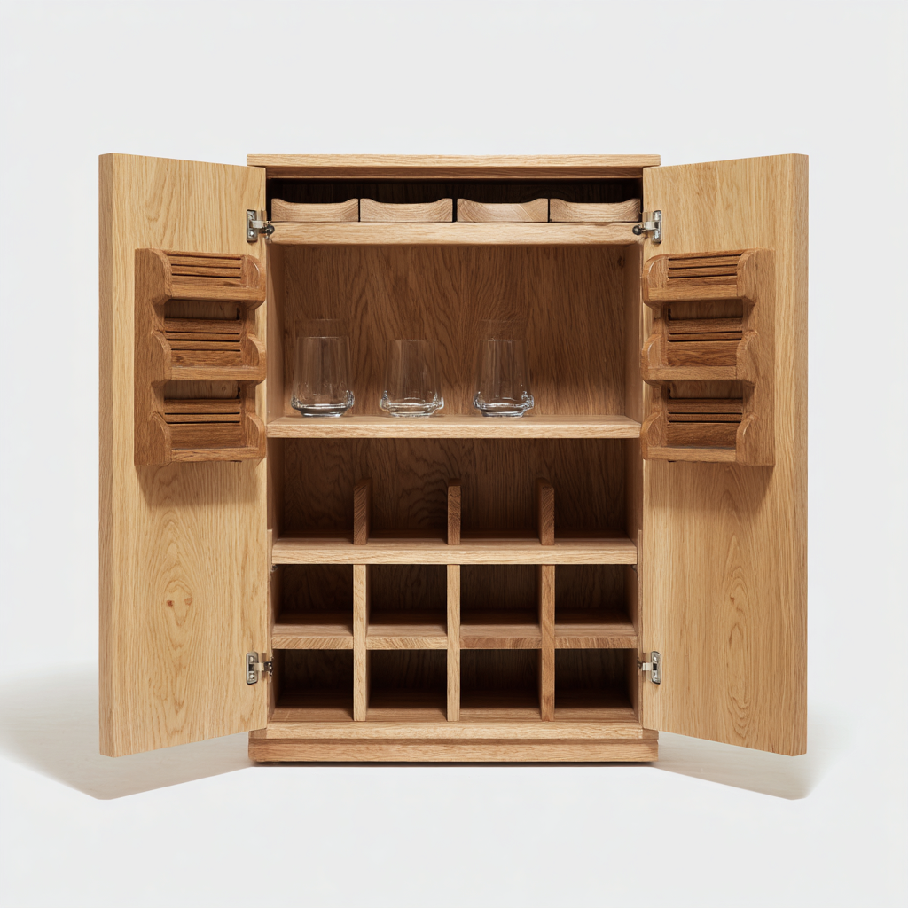 Armario de cocina madera 78x45x128 cm - madera - diseño rústico con almacenamiento-Javoraiahouse