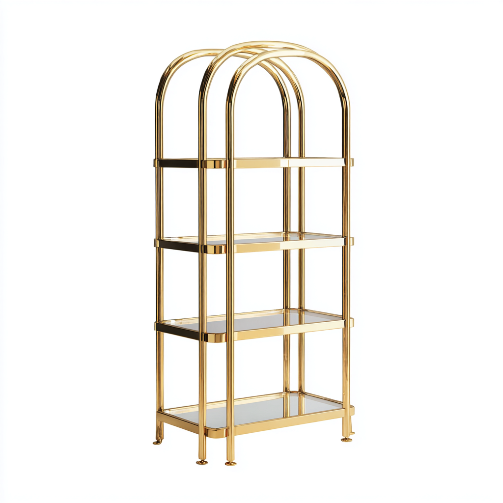 Estanterías metal-cristal 65x30x150 cm - estilo moderno-Javoraiahouse