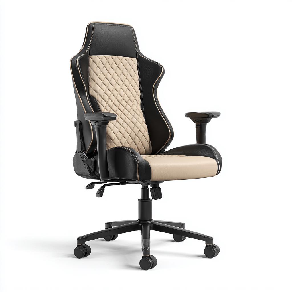 Sillas de oficina ergonómica 70x70x125 cm - negro-beige - diseño ajustable-Javoraiahouse
