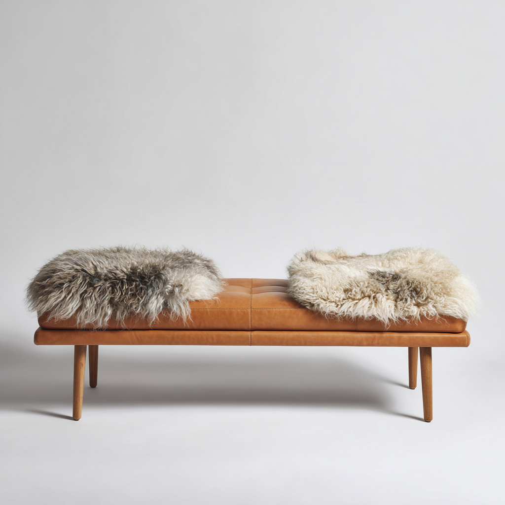 Bancos de dormitorio tapizado 135x45x48 cm marrón - diseño moderno-Javoraiahouse