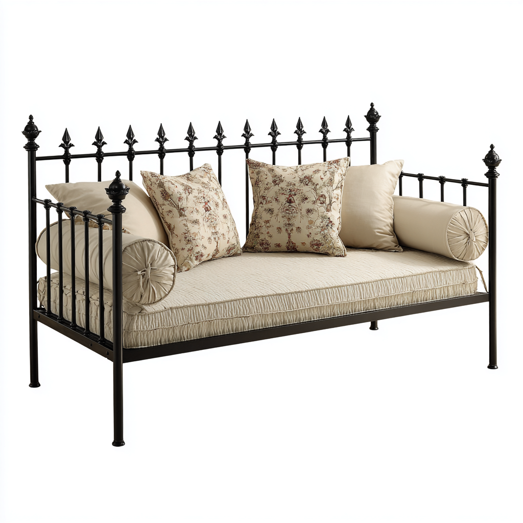 Sofás cama estructura metálica 200x95x105 cm - negro - diseño clásico-Javoraiahouse