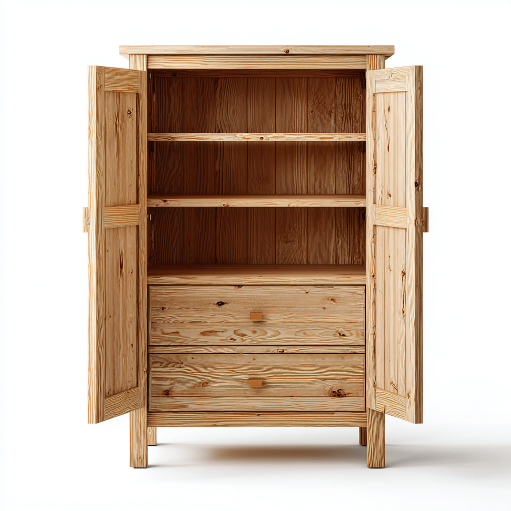 Armario de cocina madera 85x48x175 cm madera natural diseño rústico-Javoraiahouse