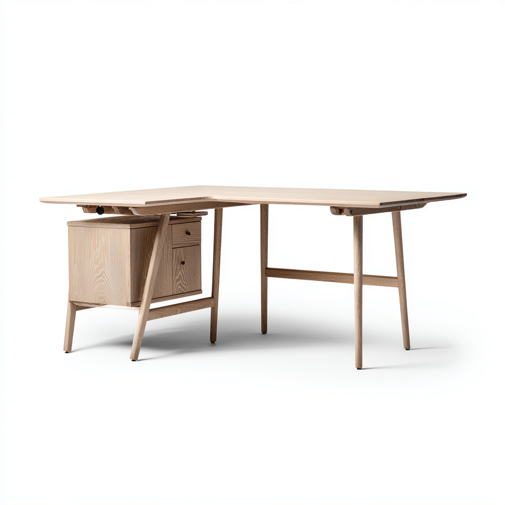 Mesas de oficina 160x150x75 cm - madera color roble natural - diseño en L-Javoraiahouse