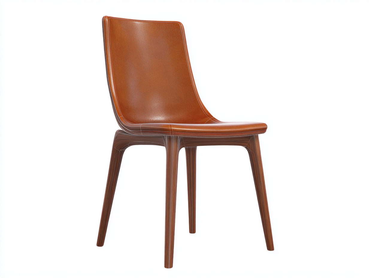 Sillas de comedor 48x52x86 cm - cuero sintético marrón y patas de madera - diseño moderno para comedor-Hasoljahome
