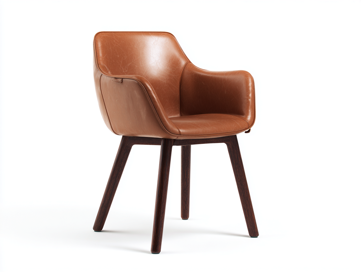 Sillas de comedor piel sintética 58x60x82 cm - Marrón coñac - Estilo contemporáneo-Hasoljahome