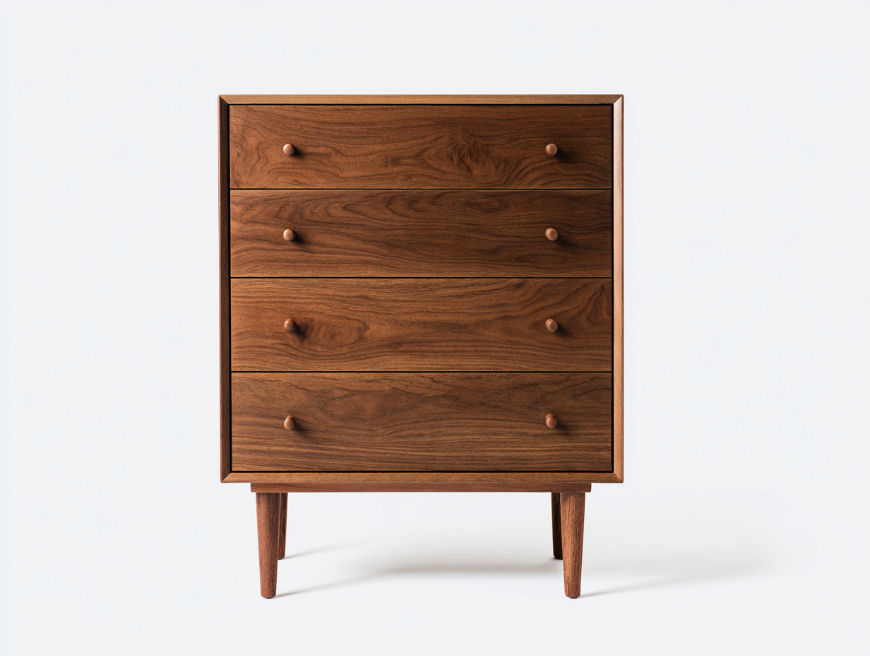 Cómodas 80x45x105 cm - madera marrón con 4 cajones - diseño retro para dormitorio-Hasoljahome