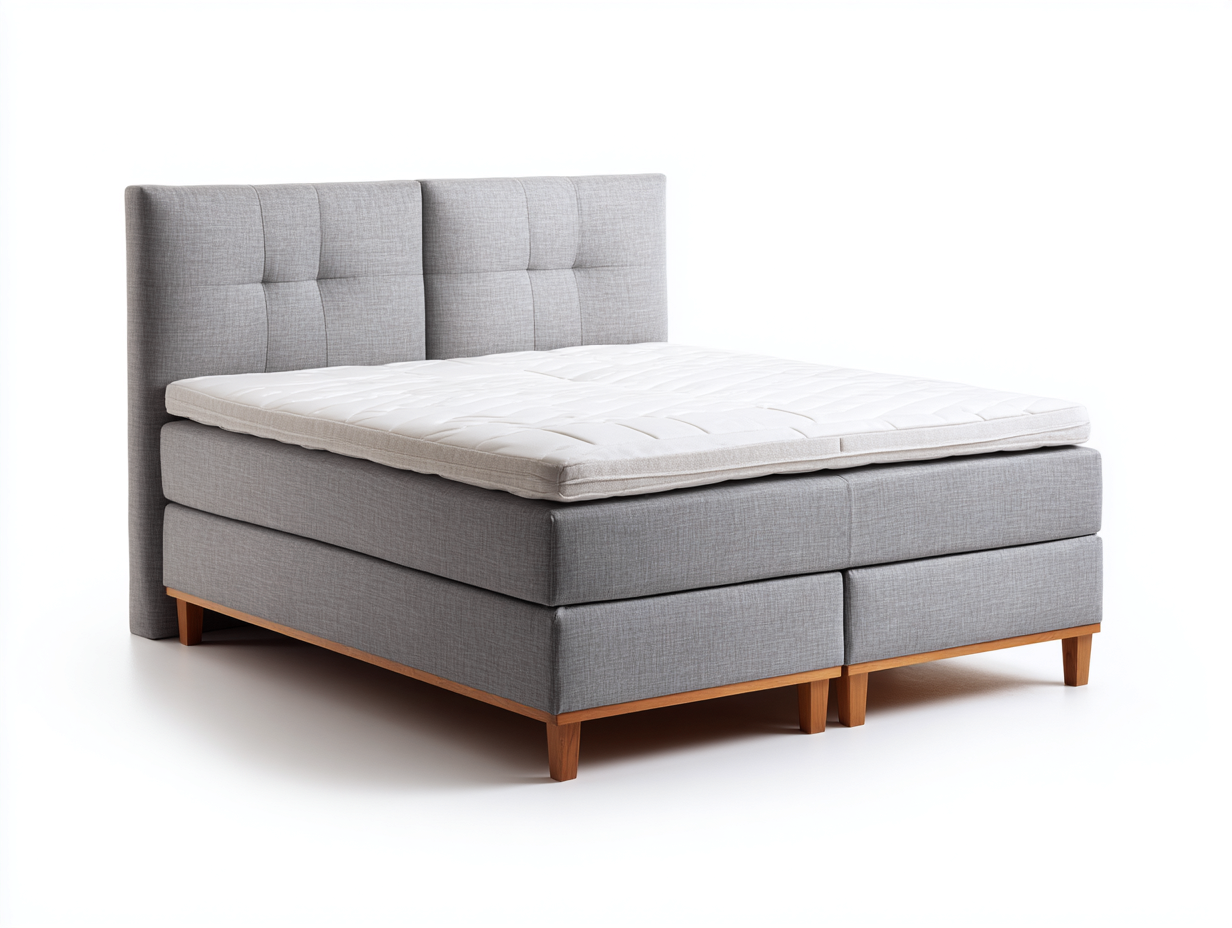 Camas dobles tapizadas tela 220x180x120 cm - Gris claro - Diseño nórdico-Hasoljahome