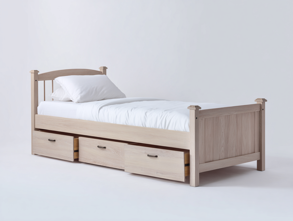 Camas individuales madera 210x105x95 cm - Beige claro - Diseño funcional-Hasoljahome