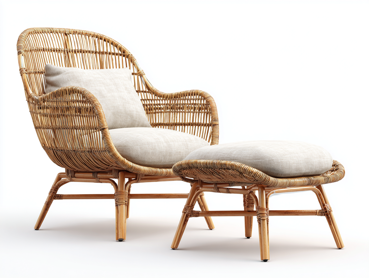 Sillones de ratán ratán natural 98x90x104 cm - Beige-Marrón claro - Estilo bohemio-Hasoljahome