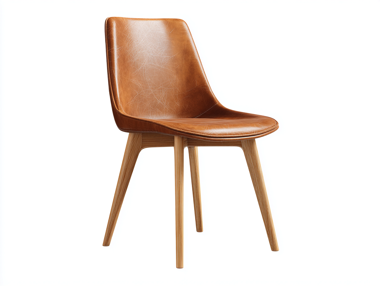 Sillas de comedor piel sintética 47x56x85 cm - Marrón claro - Diseño nórdico-Hasoljahome