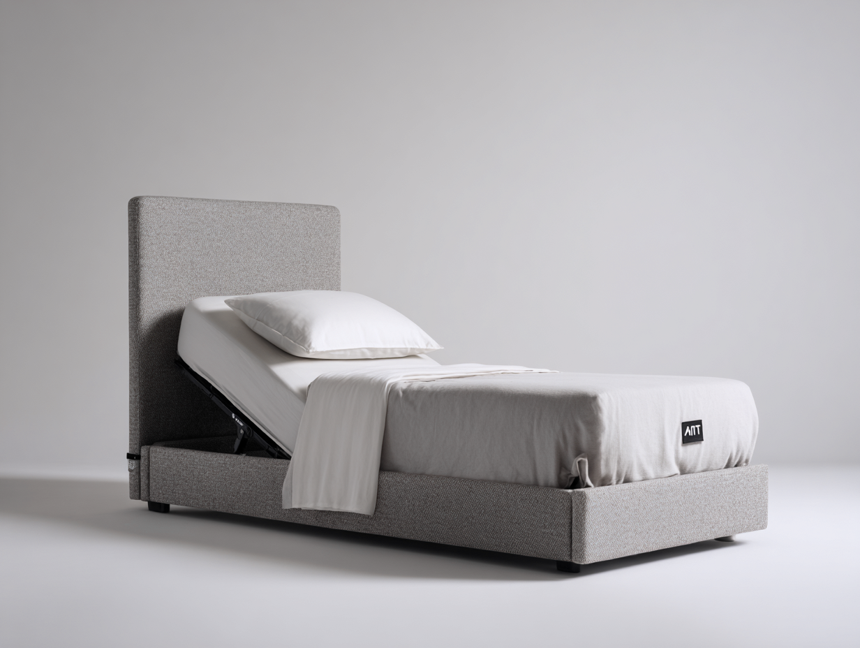 Camas individuales tapizadas en tela gris 200x90x92 cm para dormitorio - diseño moderno con cabecero y base ajustable-Hasoljahome