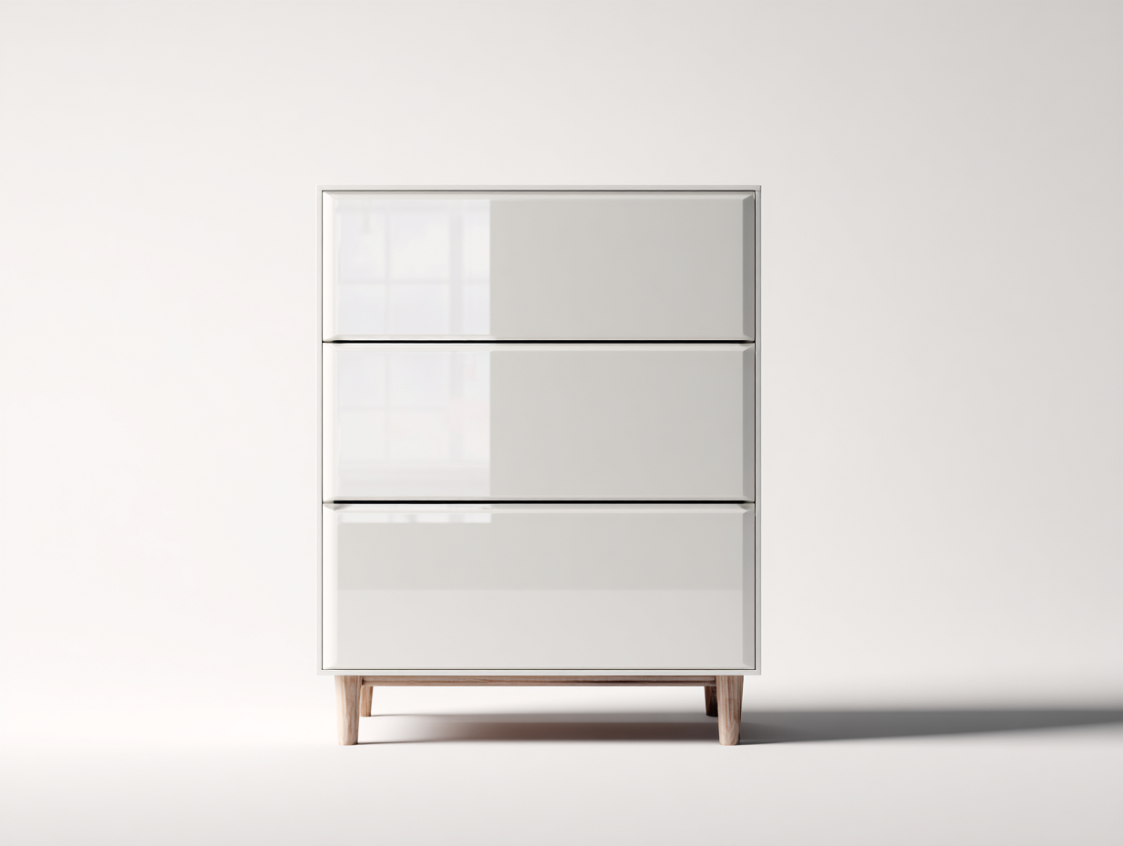 Cómodas madera 80x42x92 cm - Blanco brillante - Diseño moderno-Hasoljahome