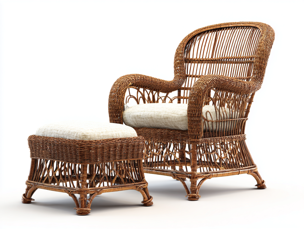 Sillones de ratán ratán natural 95x88x102 cm - Marrón-Beige - Estilo colonial-Hasoljahome