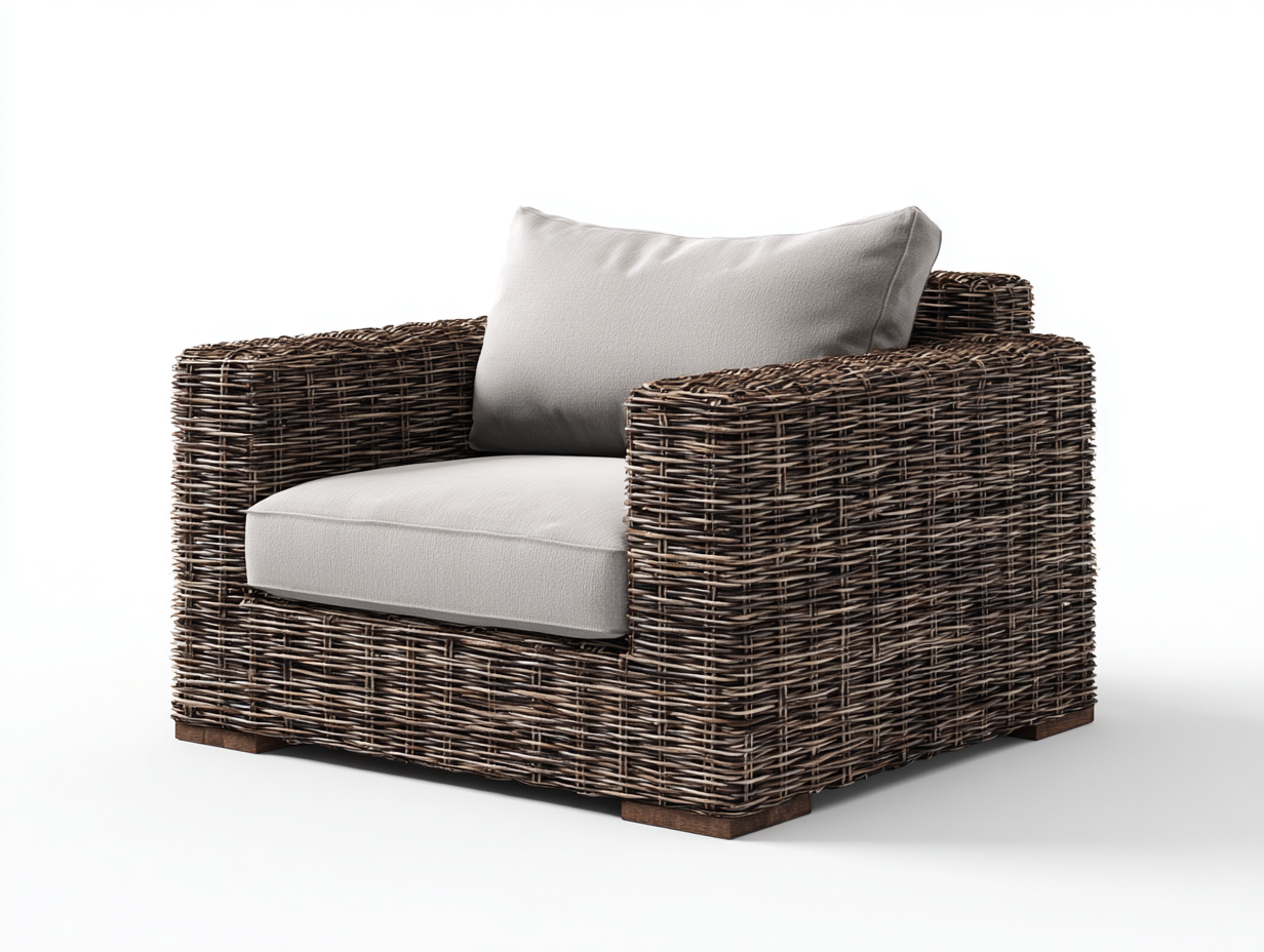 Sillones de ratán de exterior 92x88x72 cm - marrón y beige - diseño moderno para jardín-Hasoljahome