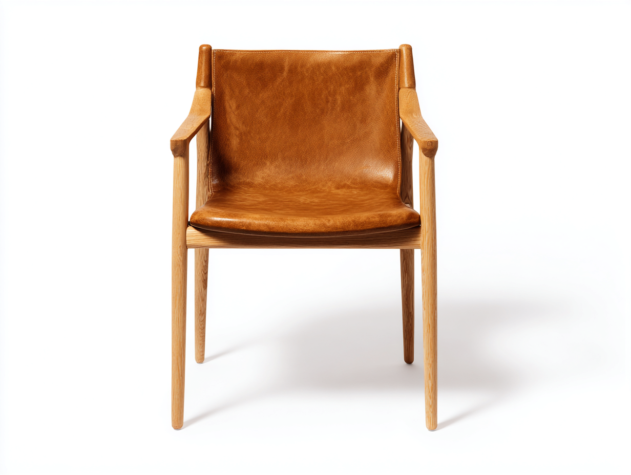 Sillas de comedor 56x54x80 cm - polipiel marrón y estructura de madera - diseño moderno con reposabrazos-Hasoljahome