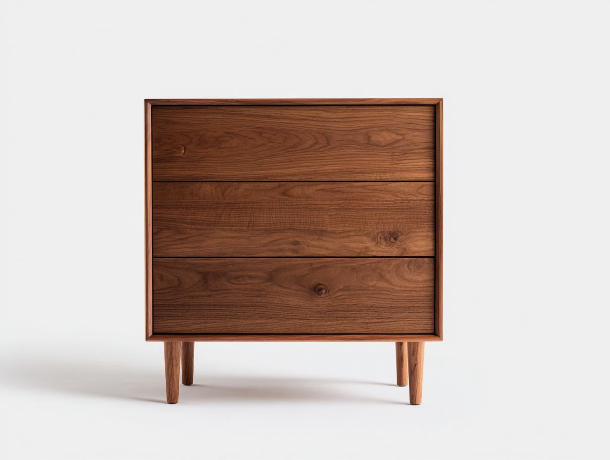 Cómodas de madera marrón 80x40x75 cm para dormitorio - diseño moderno con 3 cajones-Hasoljahome