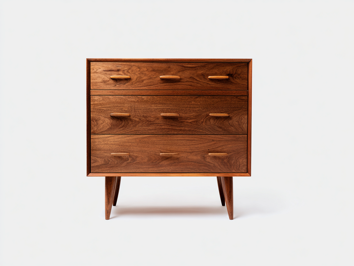 Cómodas 90x45x85 cm - madera marrón con 3 cajones - diseño vintage para dormitorio-Hasoljahome