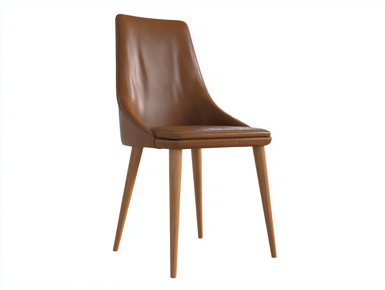 Sillas de comedor tapizadas en cuero sintético 46x54x88 cm - marrón-roble natural - con diseño moderno para comedor-Hasoljahome