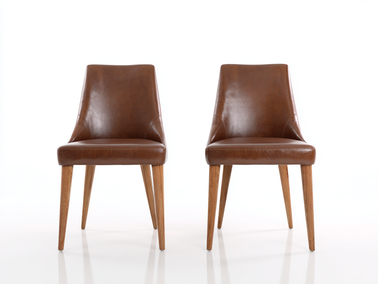 Sillas de comedor piel sintética 48x55x86 cm - Marrón - Estilo vintage-Hasoljahome