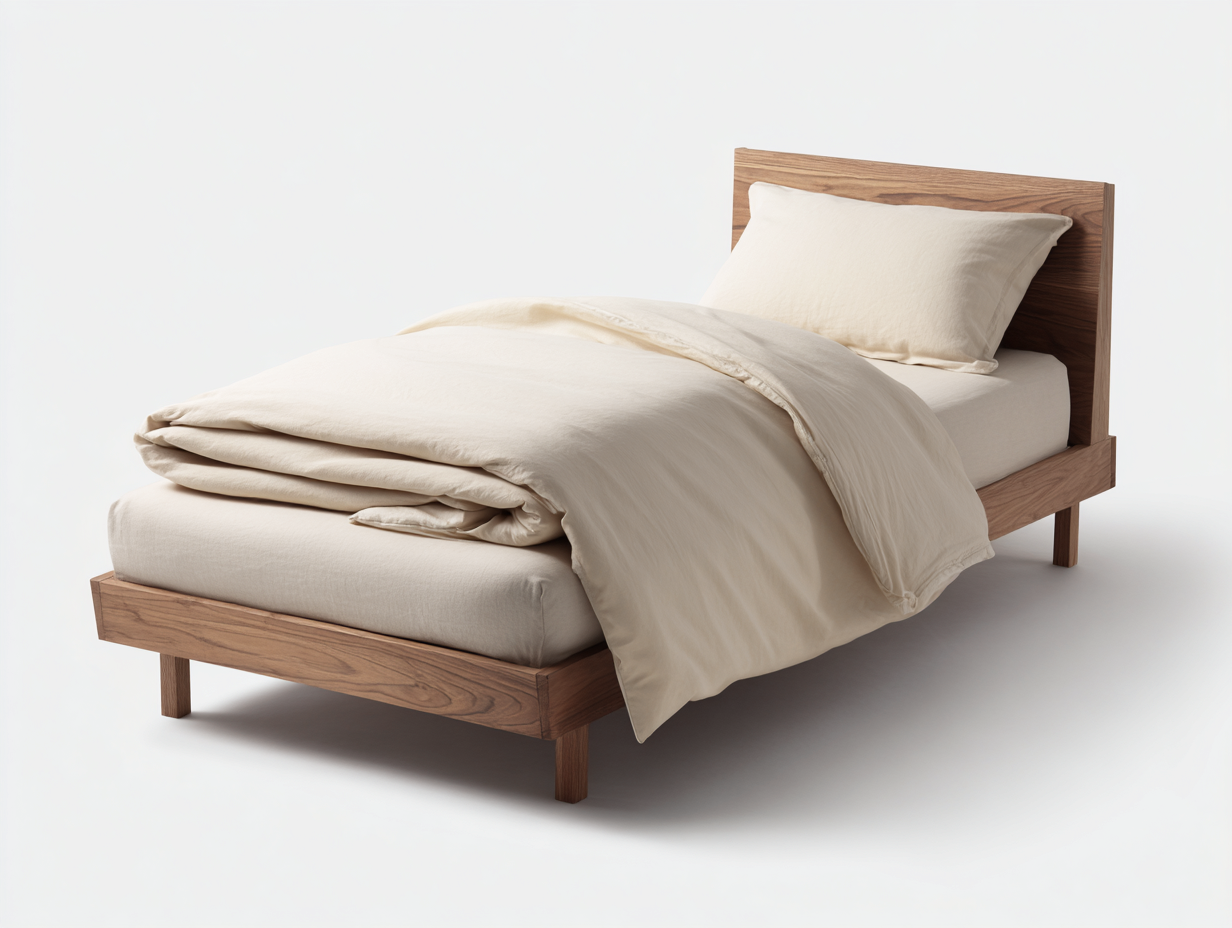 Camas individuales de madera natural 200x90x78 cm para dormitorio - diseño moderno con cabecero-Hasoljahome