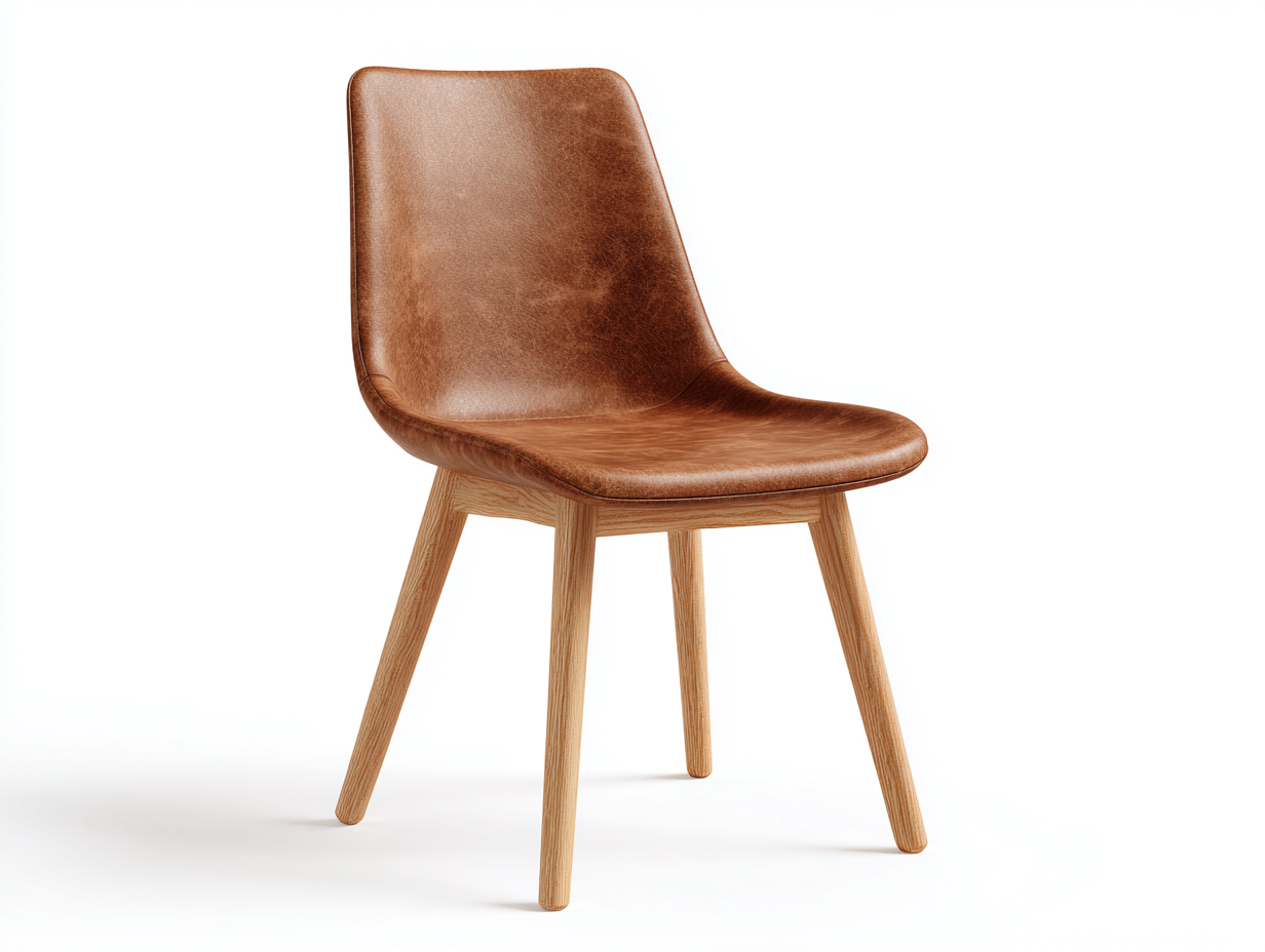 Sillas de comedor piel sintética 46x55x84 cm - Marrón camel - Diseño moderno-Hasoljahome
