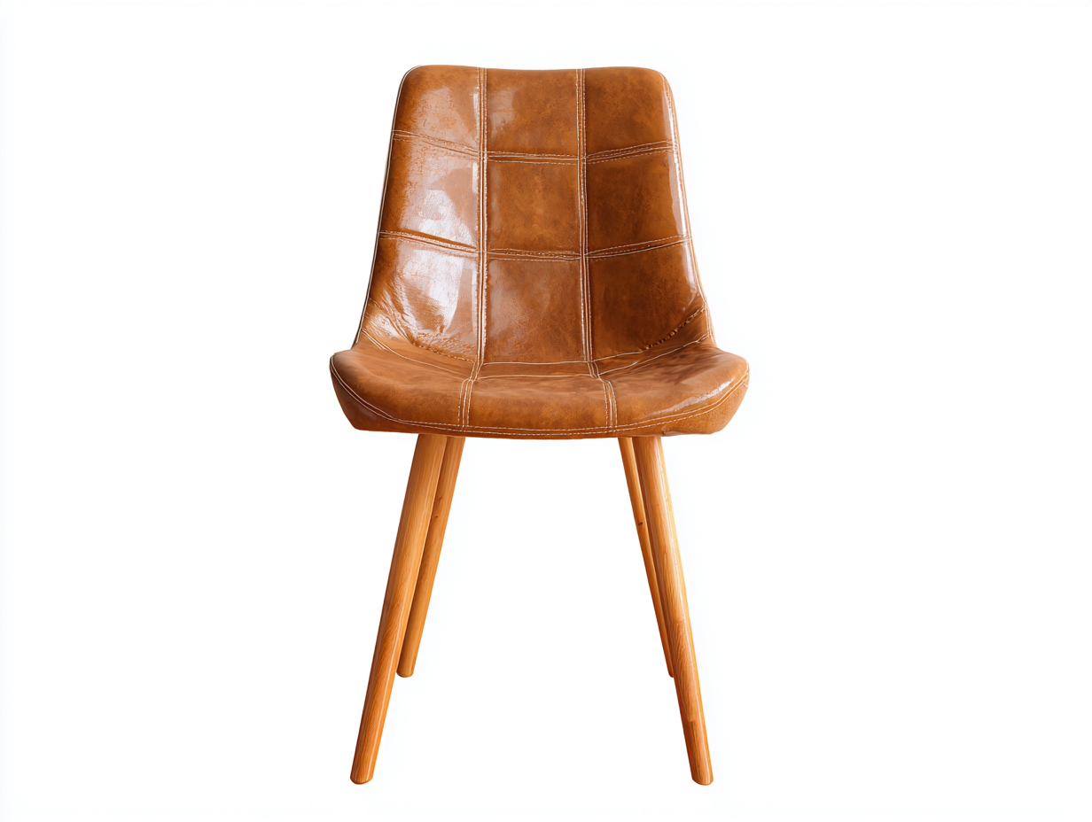 Sillas de comedor piel sintética 46x54x84 cm - Marrón claro - Estilo industrial-Hasoljahome