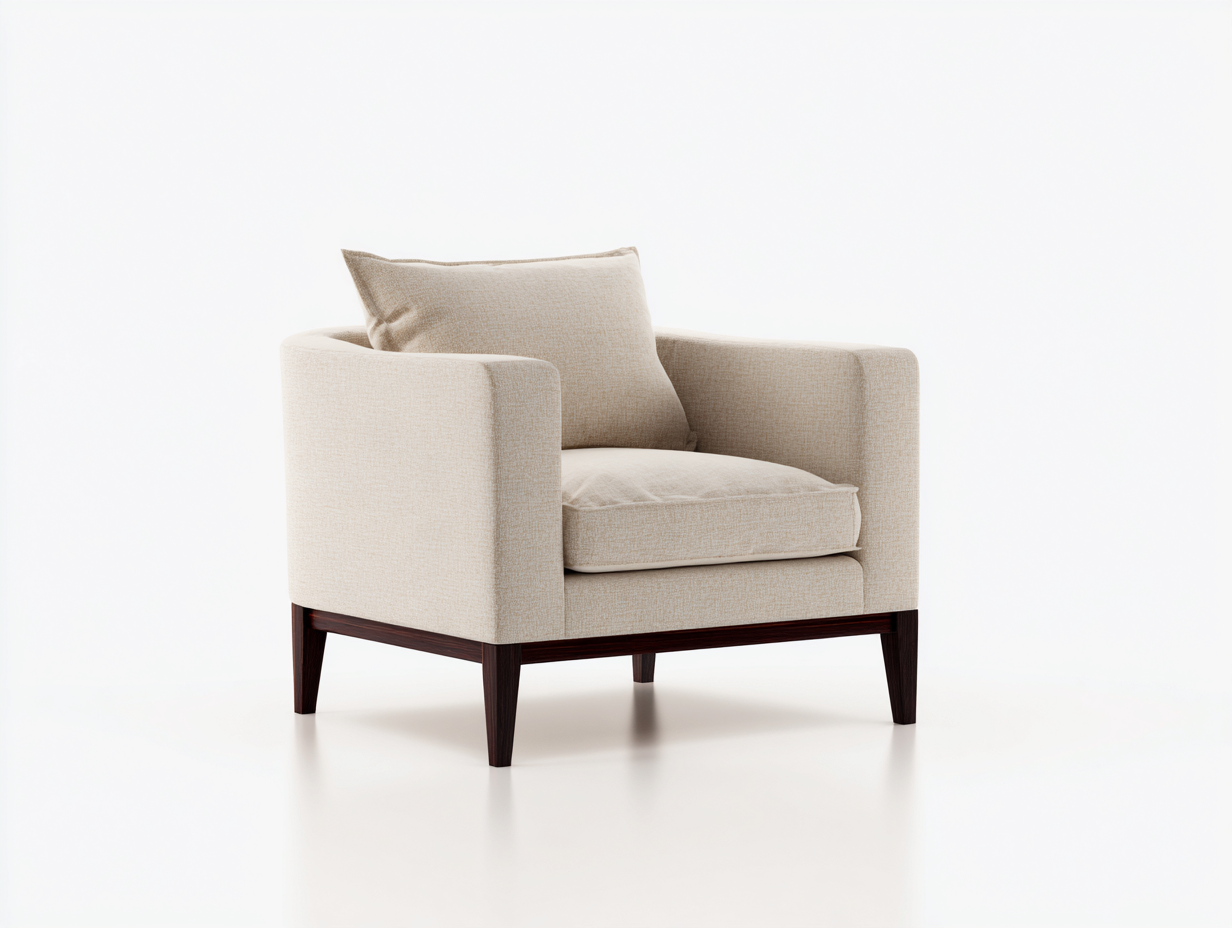 Sillones tapizados de tela 82x80x82 cm - beige y marrón oscuro - diseño moderno con brazos rectos-Laviagahome