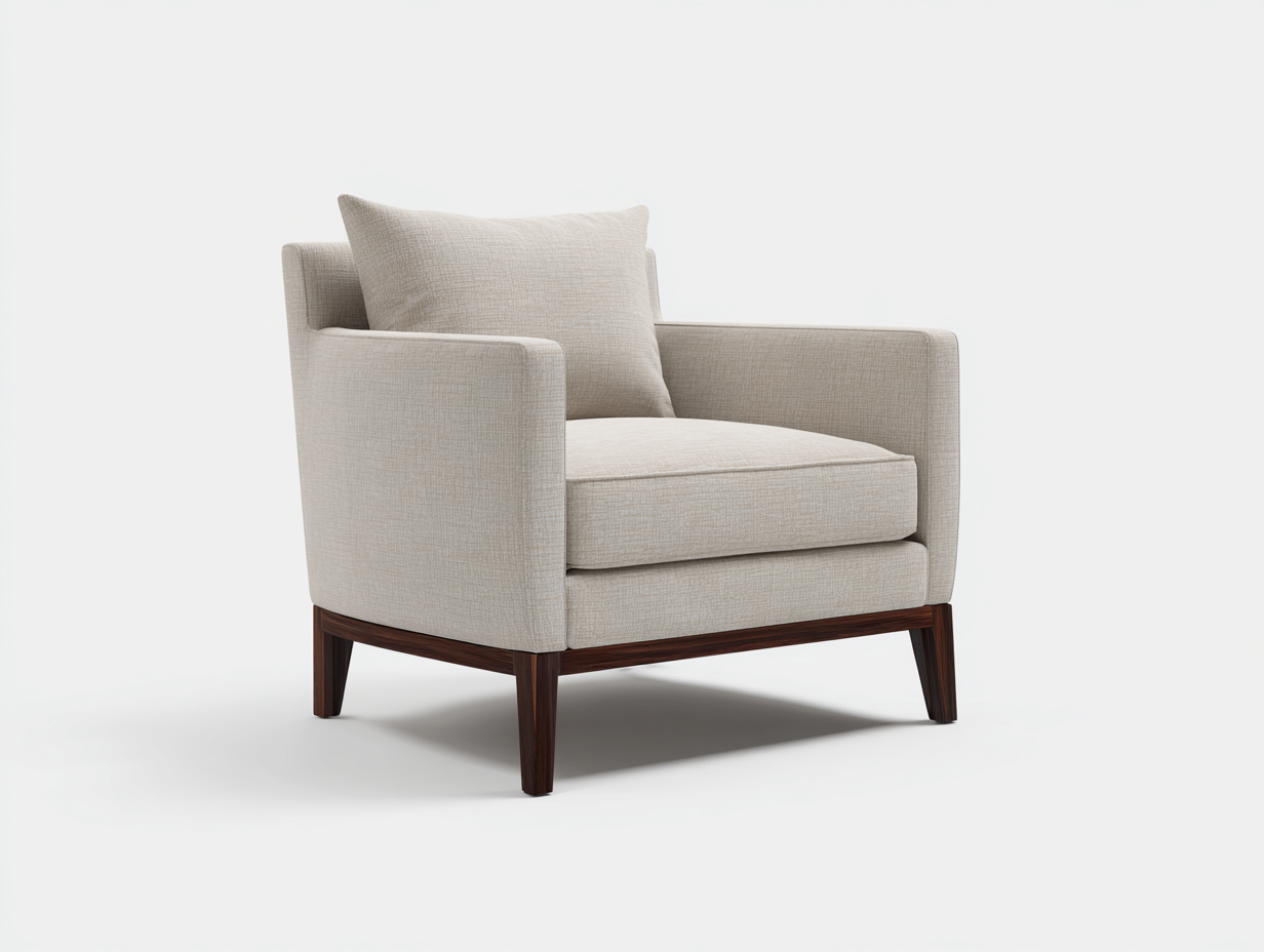 Sillones de tela con base de madera 88x80x78 cm - Beige-Madera oscura - diseño moderno para salón-Laviagahome