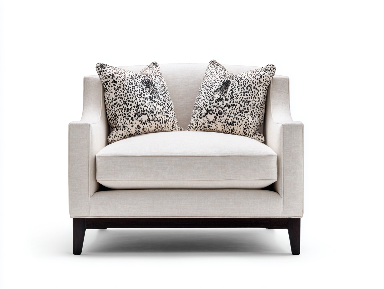 Sillones de tela con base de madera 105x82x78 cm - Beige-Madera oscura - diseño moderno para salón-Laviagahome