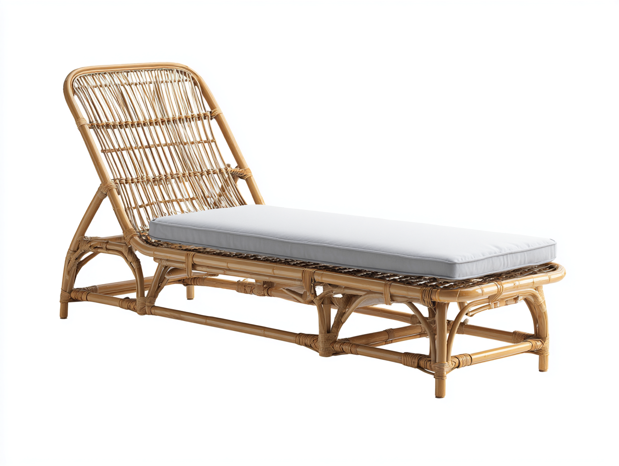 Tumbonas de ratán 190x70x88 cm - marrón claro-gris claro - diseño reclinado para jardín-Laviagahome