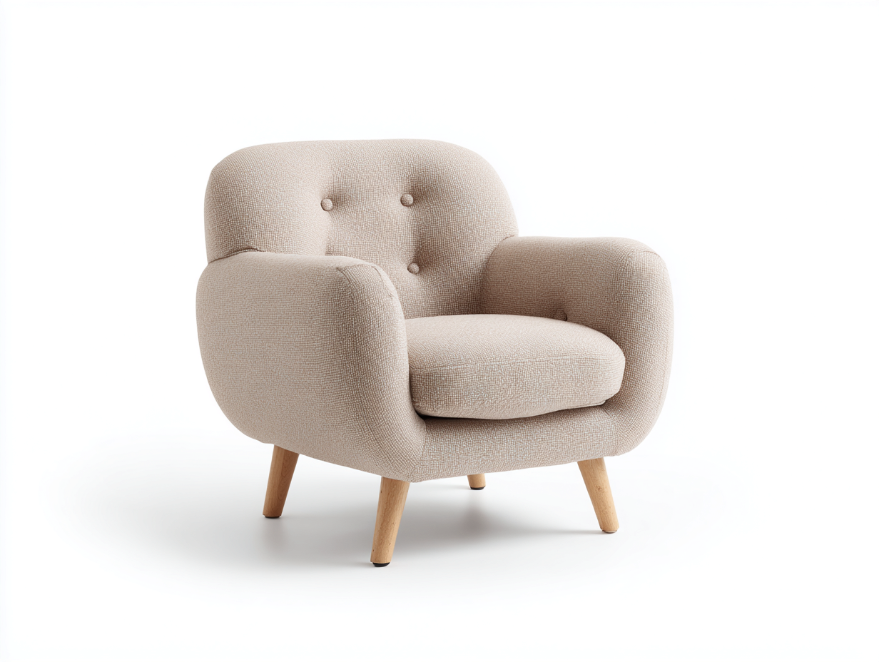Sillones tapizados de tela 78x72x82 cm - beige-marrón - diseño moderno para salón-Laviagahome