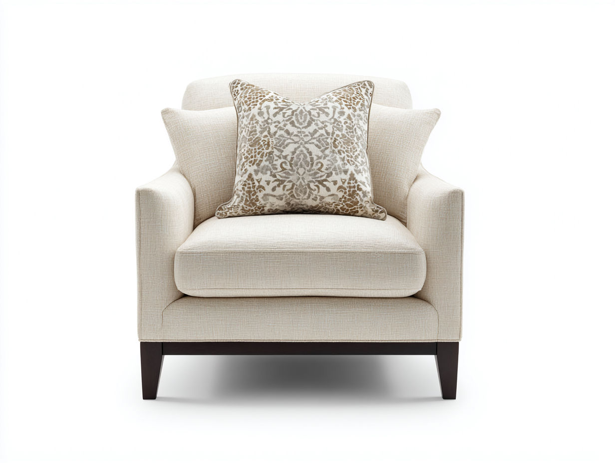 Sillones tela 86x84x88 cm beige y marrón oscuro - diseño contemporáneo-Laviagahome