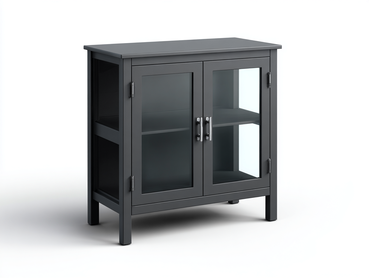 Vitrinas 90x40x80 cm - madera y vidrio templado negro - diseño moderno para salón-Laviagahome