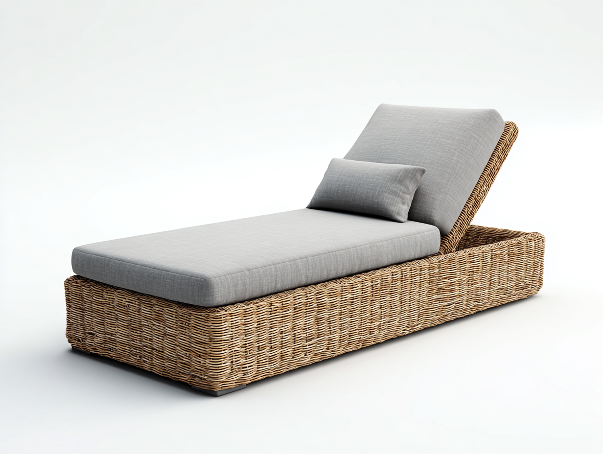 Tumbonas de ratán 200x70x82 cm - marrón-gris - respaldo reclinable para jardín-Laviagahome